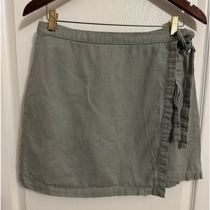Abercrombie And Fitch Green Linen Skirt Size Large